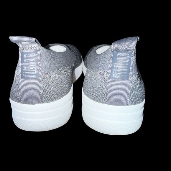 New Without Tags fitflop UberKnit Slip On Ballerina Sneakers Gray/Metallic 8 - Picture 6 of 6